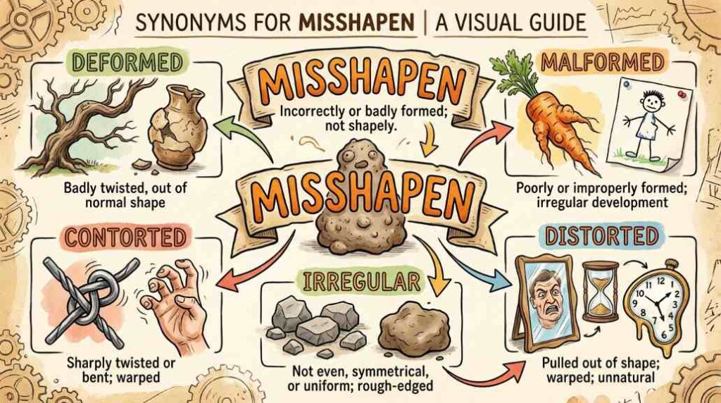 synonyms-for-misshapen